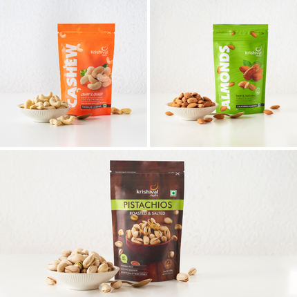 Jumbo Cashews | California Almonds | Pistachios (Essential Combo)