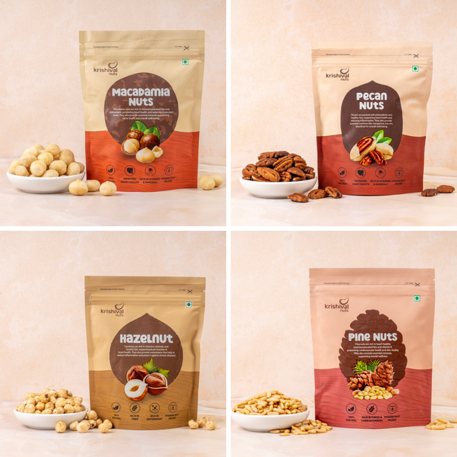 Macadamia Nuts | Pecan Nuts | Hazelnuts | Pine Nuts ( Exotic Nuts Combo )