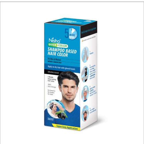 Nisha Quick Colour Shampoo based Hair Colour - Original Black