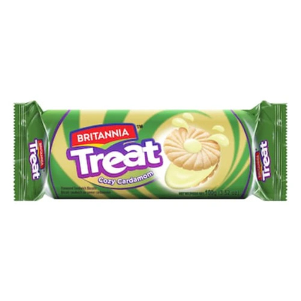 Brittania Treat Cozy Cardamom Flavoured Sandwich Biscuits