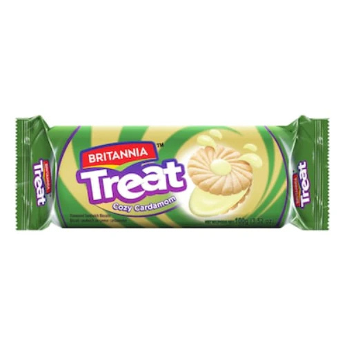 Brittania Treat Cozy Cardamom Flavoured Sandwich Biscuits