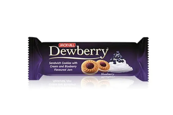 Dewberry Sandwich Cookies with Cream and Blueberry Flavoured Jam