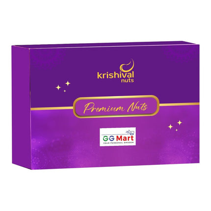 Krishival Celebration Delight Diwali gift box – purple-and-gold Premium Nuts packaging