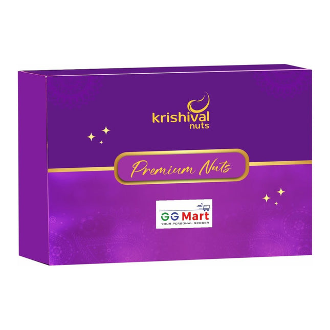 Krishival Celebration Delight Diwali gift box – purple-and-gold Premium Nuts packaging