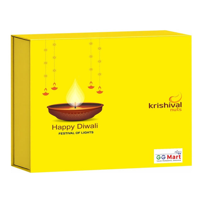 Krishival Radiance Diwali gift box – yellow Happy Diwali packaging