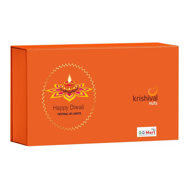Krishival Royal Hamper Diwali gift box – orange Happy Diwali packaging