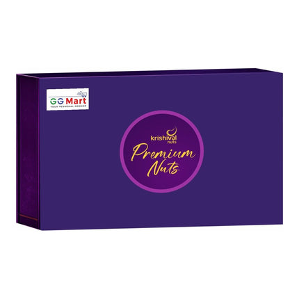 Krishival Sparklight Treat Diwali gift box – deep purple Premium Nuts packaging